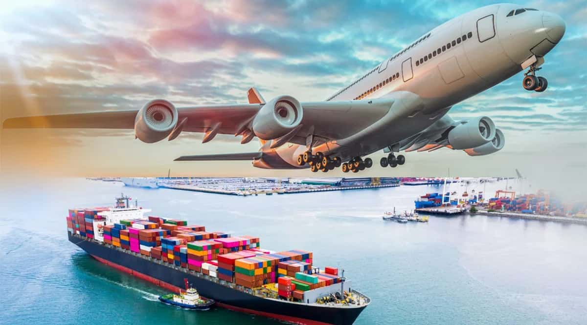 EMPL cargo ship and freight containers at Sri Lanka port — sea and air freight forwarding services